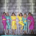 15-03-1979 First photoshoot Dolly Dots, Ria Brieffies, Angela Groothuizen, Anita Heilker, Angéla Kramers, Esther Oosterbeek and Patty Zomer at studio in Amsterdam, The Netherlands. Photo: Govert de Roos/Connu